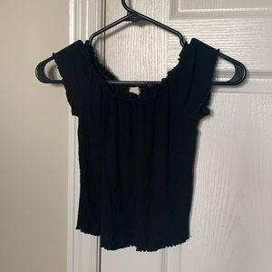 garage black cropped top
